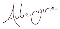 the word albergne written in cursive handwriting