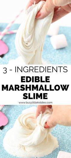 three ingredient edible marshmallow slime recipe