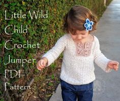 Wild Child Crochet Jumper is perfect for those breezy crisps days. Designed in a crochet knit style to keep your little one warm without being too bulky. Traditional granny square motifs are used to give this cute little sweater the boho vibe perfect for boys or girls. Detailed step