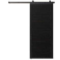 The JELD-WEN Rustic Wood DesignGlide Barn Door Kit combines style and function. The painted door paired with satin nickel hardware adds charm to any space. Looks great in a home office, pantry, closet, bathroom or laundry room. They're also a perfect choice for tight spaces. JELD-WEN 42-in x 96-in Black 5-bar Maple Wood Solid Core Barn Door (Hardware Included) | LOWOLJW248400012 Closet Bathroom, Office Pantry, Painted Door, Satin Nickel Hardware, Barn Door Kit, Pantry Closet, Storm Door, Solid Core, Door Kits