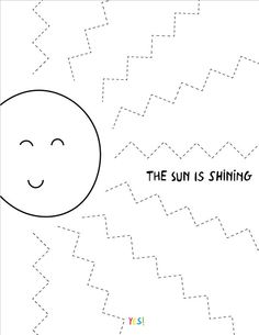 the sun is shining worksheet for kids to learn how to draw and color