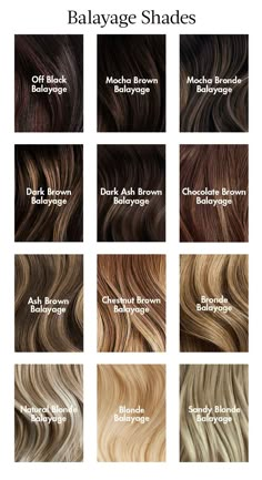 Balayage Shades, Choosing Hair Color, Brown Hair Color Shades, Rambut Brunette, Brown Hair Shades, Black Hair Balayage, Hair Color Chart