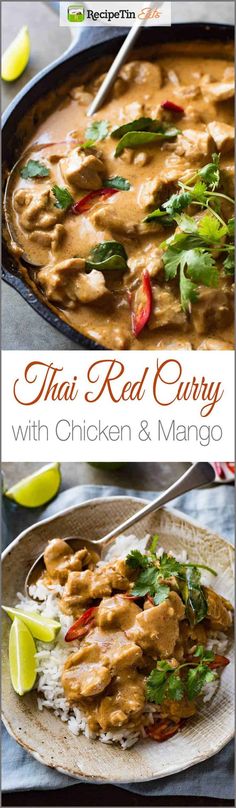 thai red curry with chicken and mango