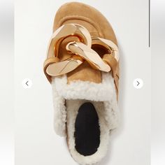 Jw Anderson Takes Comfort To The Next Level With This Latest Version Of Its Cult Slippers - They're Lined In Shearling That Feels So Soft And Fuzzy. Made In Spain From Supple Suede, They Have Molded Cork Footbeds And Durable Rubber Soles. Match Your Jewelry To The Chunky Interlocking Chains. Walking On A Dream, Fur Keychain, Pom Pom Keychain, Fur Accessories, Suede Slippers, Sneaker Slippers, J W Anderson, Handbag Charms, Jw Anderson