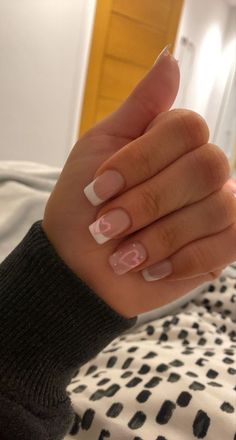 Mail Inspo Short Acrylic, Not Too Long Nails, Shorties Nails Simple, Cute Nails Square Medium, French Nail Designs Spring Square, Cute French Tip Ideas, Nail Ideas For 11 Yr, Cute Nail Ideas Square, Trendy Nails Squoval