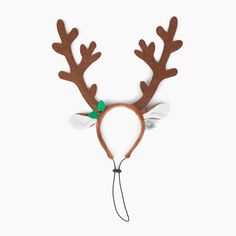 a reindeer headband with antlers on it