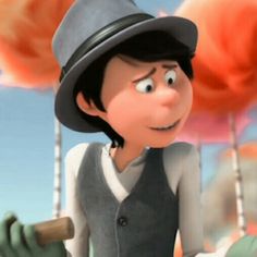 the animated character is wearing a hat and holding a baseball bat