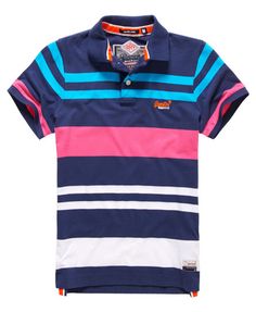 Superdry College Stripe Polo Shirt Shirt Inspiration, Polo Shirts For Men, Tshirt Design Men, Polo T Shirts, Men Shirt, Long Sleeve Polo Shirt, Long Shorts, Long Sleeve Polo