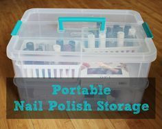 Makeup Storage Bins, College Nails, Diy Makeup Organizer, Makeup Collection Storage, Mobile Nails, Diy Makeup Storage, Diy Organizer, Nail Business, Makeup Organization Diy