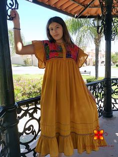 Wear your Best Moments with this mexican dress, Clothes that Shines you. Dress dress with butterfly sleeves, open at the sides to look amazing. SIZES: This dress comes as a one size ideal Medium and large sizes. Colors may vary slightly because they are handmade Each piece is unique and handmade with dedication and taking care of every detail achieving the best quality in our products, which is why it makes it beautiful and unique each of the embroidered. Material: Cotton and embroidery on loom Mexican Maternity Dress, Indigenous Mexican Clothing, Bohemian Maxi Dress For Fiesta, Mexican Traditional Clothing, Dress With Butterfly Sleeves, Latina Style, Indigenous Fashion, Traditional Mexican Dress, Embroidered Material