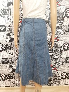 "Long Denim skirt womens skirt maxi skirt blue Denim skirt Vintage mermaid skirt Long skirt Jeans Skirt L height of the woman in the photo - 180 cm Please refer to photos for details of condition. Condition: good vintage 100 % cotton Measurements: Length: 73 cm/28.7 \" Waist: 84 cm/33.1\" Hips: 104 cm/40.9\" Tag Size: EUR-42 note The color on the pictures may vary due to monitor settings and light reflections. Ready to ship Please do not hesitate to contact with me for any questions. Thank you f Fitted High Waist Cotton Denim Skirt, Fitted Midi Denim Skirt With Lining, Fitted Denim Blue Skirt With Pockets, Fitted High-waist Cotton Denim Skirt, Fitted Denim Skirt In Dark Wash, Fitted Long Pencil Skirt With Pockets, Fitted Dark Wash Denim Skirt, Fitted Dark Wash Skirt With Pockets, Fitted High Waist Dark Wash Skirt