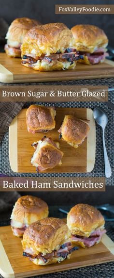 the steps to make ham sandwiches with brown sugar and butter glazed on them