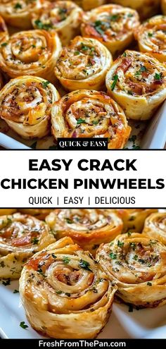 Try these Easy Crack Chicken Pinwheels for a delicious and simple snack! Made with creamy chicken, cheese, and spices, they’re perfect for parties or quick meals. Enjoy a burst of flavor in every bite! Save this pin to make these tasty pinwheels today! Chicken Pinwheels Baked, Chicken Pinwheels, Creamy Chicken, Quick Dinner, Easy Snacks, Quick Meals, Breakfast Recipes, Chicken Recipes, Cheese