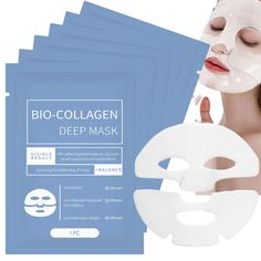 PRICES MAY VARY. 【Bio Collagen Face Mask】Bio Collagen Face Mask quickly moisturizes the skin's surface and penetrates deep into the skin to create a healthy, hydrated complexion. 【Natural Ingredients】This bio collagen face mask is formulated with natural ingredients, it's gentle, non-irritating and moisturizing for quick skin hydration. Completely safe for all skin types. 【Long-lasting Moisturization】Bio Collagen Deep Mask makes dull and wrinkled skin bright and elastic by keeping the skin hydra Face Masks Skin Care Aesthetic, Face Mask Skincare, Collagen Face Mask, Clear Face Mask, Overnight Face Mask, Korean Face Mask, Face Tips, Collagen Mask, Korean Face