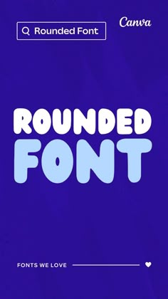 rounded font is displayed on a purple background