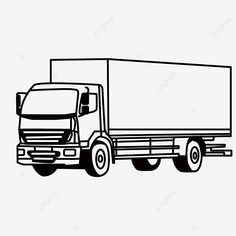 a black and white drawing of a truck