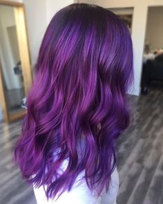 Purple Wig, Short Wavy, Short Hair Color, Hair Colours