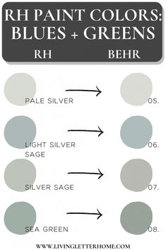 the different shades of paint that can be used to create this color scheme for your home