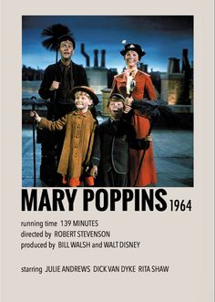 the poster for mary poppins's 1994 film, starring three children in costumes