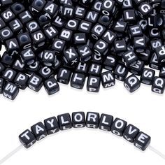 black and white letters spelling out the word love