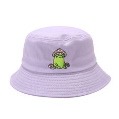 PRICES MAY VARY. 【Find Your Style】: Love the great outdoors? Looking for something functional and comfortable but also stylish to go with your outfit collection? This Bucket hat is really special thanks to a Frog wearing a mushroom hat are embroidered on the front of the purple fishing cap. The Froggie is a super trendy and cute addition to this simple violet sun hat. Perfect for ANY outdoors activity & you are protected from the sun whether you are out and about hiking, biking walking! 【Feature Cute Cotton Outdoor Hat, Cute Cotton Hat For Outdoor, Spring Outdoor Bucket Hat, Fun Cotton Bucket Hat For Outdoor, Fun Cotton Hats For Streetwear, Casual Cotton Bucket Hat For Outdoor Activities, Casual Purple Hat For Streetwear, Cute Bucket Hat For Outdoor, Cute White Bucket Hat For Outdoor