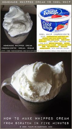 an ice cream recipe with instructions for how to make whipped cream