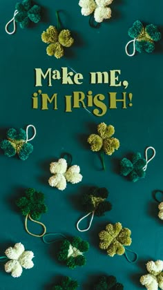 broccoli florets and clovers with the words make me, i'm irish