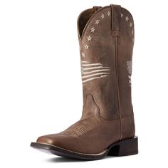 Ariat Cowgirl Boots, B Tan, Womens Cowgirl Boots, Ariat Boots, Country Boy, Flag Embroidery, Western Boots Women, Veg Tan Leather, Leather Cowboy Boots