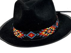 "- Our hat bands are unique, hand made, and can be mixed and matched with multiple hats.  - Matching Belt Available   https://affilareshop.etsy.com/listing/1593261976/personalized-handmade-western-rodeo - Beautiful Vibrant Color  - Length is 21\" and width 1\".  - They are hand made. - Each one is carefully crafted and made with LOVE! Length 21\" Width 1\"" Custom Handmade Black Hat Bands, Adjustable Multicolor Hat For Western-themed Events, Adjustable Multicolor Beaded Hats, Adjustable Hat Band With Bead Caps For Festival, Adjustable Bead Cap Hat Bands For Festival, Adjustable Brimmed Hats With Bead Caps, Handmade Adjustable Felt Hat For Western Events, Adjustable Festival Hat Headpiece, Handmade Multicolor Hats For Rodeo