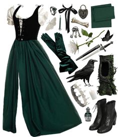 Cute Midevil Outfits, Medieval Dress Reference, Midevil Outfits Women, Outfits For Witches, Renisance Fair Hairstyle, Medieval Outfit Inspiration, Old Fashioned Witch Outfit, Midevil Dress Drawing Reference, Renfaire Outfit Casual