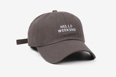 Hello Weekend Hat available in 6 different colors. Getting in the weekend with style! Key Characteristics: Strap Type: Adjustable Material: Cotton Shipping Guaranteed safe + secure checkout 100% money back guarantee Not sold in stores, limited quantity available Trendy Beach Dad Hat, Casual Sun Hat With Curved Brim, Trendy Spring Trucker Hat For Travel, Summer Everyday Dad Hat With Curved Brim, Everyday Summer Dad Hat With Curved Brim, Trendy Baseball Cap For Spring Travel, Everyday Summer Snapback Baseball Cap, Spring Travel Trucker Hat Baseball Cap, Summer Everyday Snapback Baseball Cap