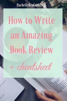 an open book with the title how to write an amazing book review and spreadsheet