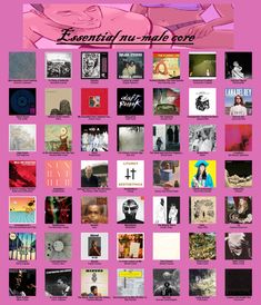 an image of various album covers on a pink background with the words essential nu - make love