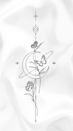 a drawing of flowers and butterflies on a white background with the words love written in black ink