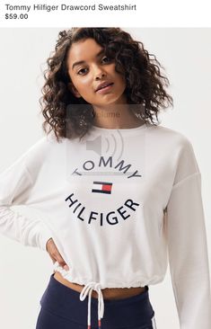 Tommy Hilfiger Sweatshirt, Tommy Hilfiger Outfit, Chic Leather, Milan Fashion Weeks, Pop Fashion, White Sweatshirt, Hoodie Top, Pacsun, Paris Fashion Week