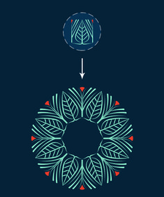 the diagram shows how to make an ornament in adobe and photoshopped