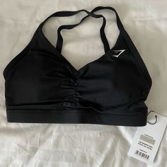 Nwt Size Xs Gymshark Sports Bra Black, Gymshark Bra, Gym Shark Outfit, Black Sports Bras, Sports Bra Outfit, Bra Outfit, Gym Bra, Gymshark Black, Lululemon Bras