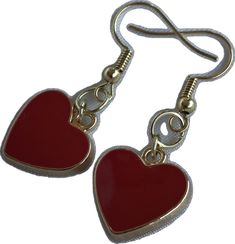 Gold Heart Jewelry, Gold Heart Earrings, Red Heart Earrings, Gold Heart Earring, Earrings Red, Dangling Earrings, Keep Jewelry, Gold Heart, Heart Jewelry