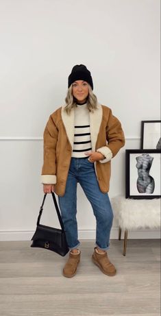 Faux Shearling Jacket Outfit, Winter Boots Outfit, Shearling Jacket Outfit, Winter Boots Outfits, Mini Outfit, Faux Shearling Jacket, Winter 22, Fashionably Late