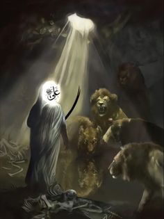 a painting of jesus surrounded by animals in the dark