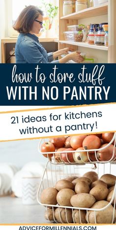 Struggling with a kitchen without a pantry? Check out these 21 cost-effective solutions and hacks to maximize your storage space. Diy Pantry Cabinet Small Spaces, Kitchen With No Cabinets, Pantry Solutions, No Pantry, Small Kitchen Storage Solutions, Small Kitchen Hacks, Tiny Pantry, No Pantry Solutions, Quirky Kitchen