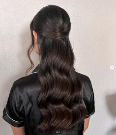 Half Up Hair Do, Hairstyles With Curled Hair, Bridal Hair Half Up, Half Up Half Down Hairstyle, Down Hairstyle, Wedding Hair Half, Glamour Hair, Glam Waves, Bridal Hairdo