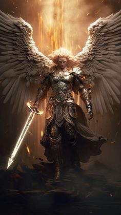 ♔ Les Anges Male Angels, Spiritual Warrior, Angel Artwork, Battle Angel, Angel Warrior, Beautiful Angels Pictures, Prophetic Art, San Michele