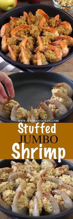 stuffed jumbo shrimp is an appetizer that's ready to be eaten