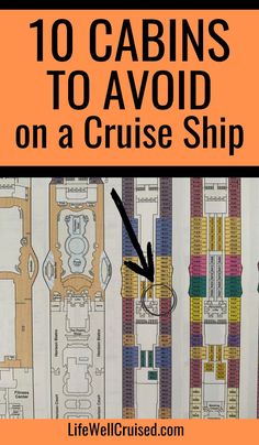 a cruise ship is shown with the words 10 cabins to avoid on a cruise ship