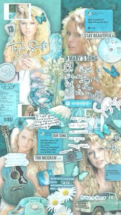 a collage of various images with the words stay beautiful, mary's song