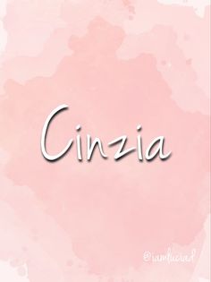 a pink watercolor background with the word cinezia written in cursive font