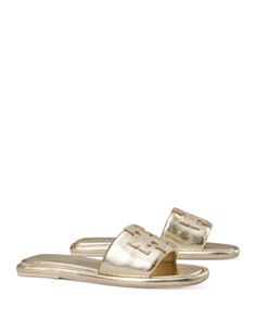 Tory Burch Women's Double T Sport Slide Sandals Luxury Tan Sandals For Spring, Shopping Sites, Brands Luxury, Slide Sandals, Designer Brands, Fashion Brand, Tory Burch, Shoes Sandals, Slippers