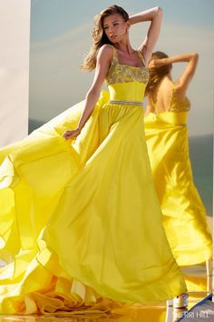 Sherri Hill 56434 Fall 2024 evening collection dress. Yellow Peacock, Corset Ball Gowns, Dress Shops, Mnm Couture, Sherri Hill Prom Dresses, Prom Dress Stores, Nude Dress, Prom Dress Styles, Designer Prom Dresses