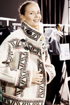 Isabel Marant Fall 2015 RTW Backstage – Vogue Runway Archive, Statement Jackets, Floral China, 2016 Fashion Trends, Winter's Tale, French Women, Fashion Designs